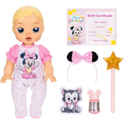 Jakks Pacific - Disney Darlings Deluxe Minnie Mouse Babypuppe mit Light & Sound, 33 cm