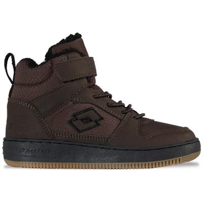 Sneaker LOTTO, Kinder, Gr. 27, gefüttert wärmend, braun (schwarz braun, schwarz), Synthetik, Textil, Schuhe Sneaker, - mit kuschelig-warmem Teddyfutter
