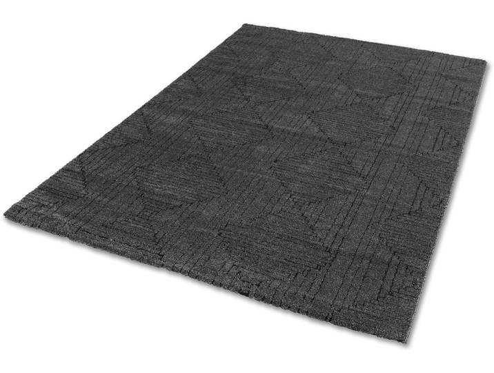 Teppich Pure 6317-243 , grau (anthrazit), B:80cm H:22mm L:150cm, Kunstfaser, SCHÖNER WOHNEN-KOLLEKTION, Teppiche, Teppich, Kurzflor, Hoch Tief Struktur, Wohnzimmer, Schöner Wohnen Kollektion