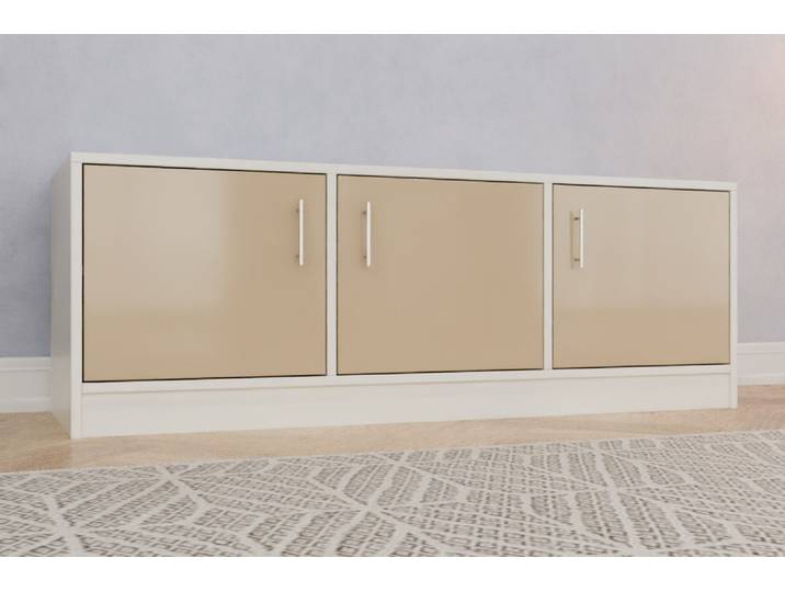 TV-Möbel nach Maß - Lackiertes Glas Magnolie satiniert - 51x145x50cm - Individuell konfigurieren