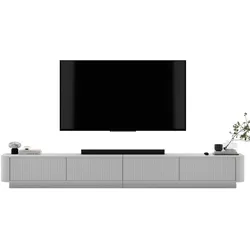 TV-LOWBOARD 2er-Set Aurora Weiß matt 280 cm mit Sockel