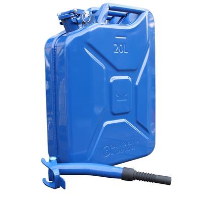 Baumarktplus Metallkanister blau 20 Liter inkl. Ausgießer flexibel + Halter Benzin Diesel