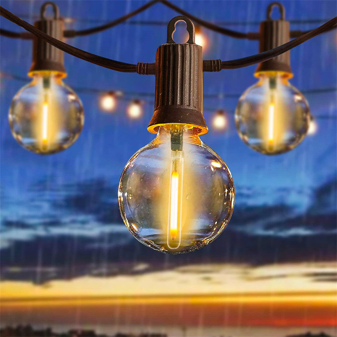Dakota Fields Amza 762cm 13 - Bulb Festoon Lights String Light (End to End Connectable) Black 762cm L