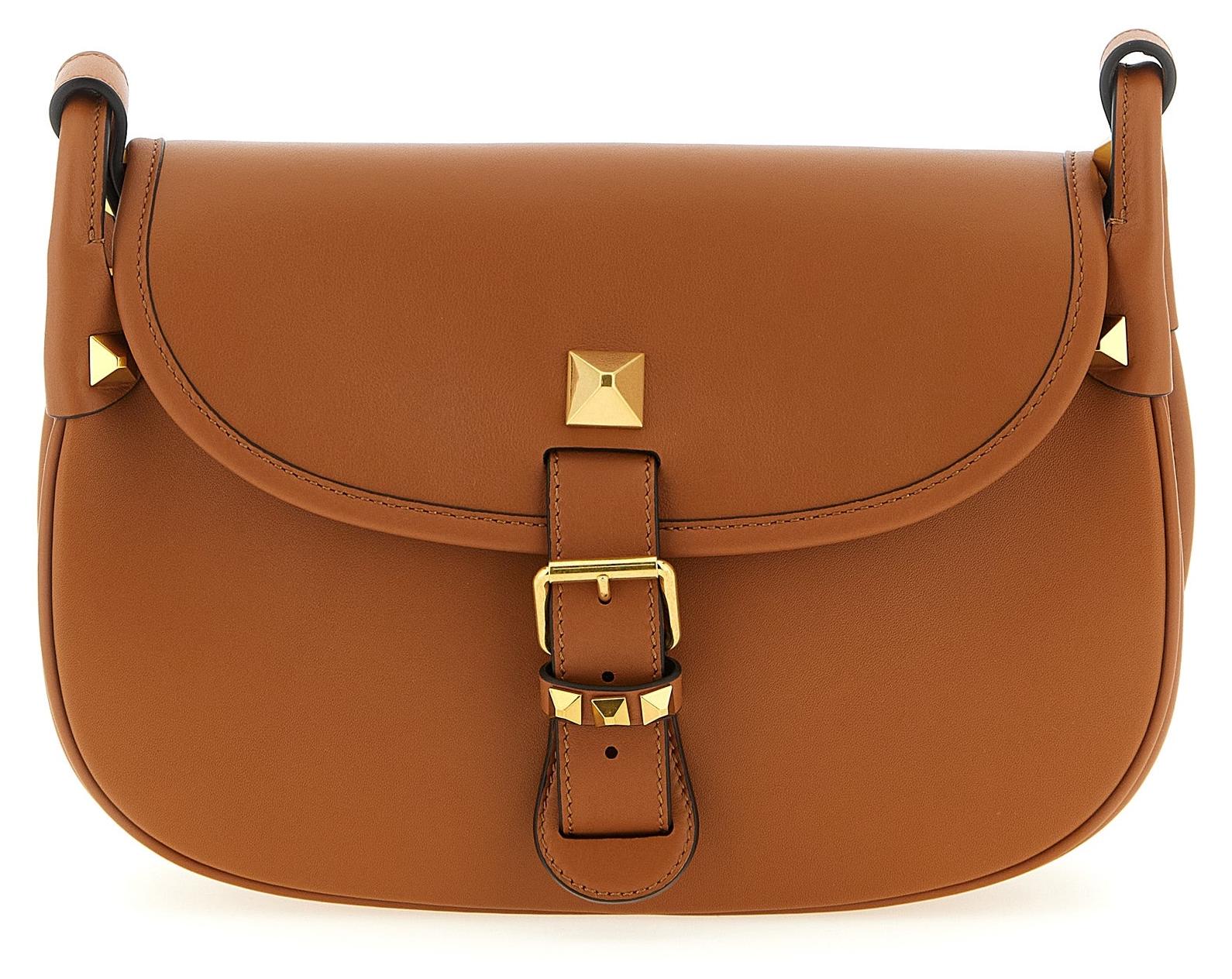 Valentino Garavani Flâneuse Medium Kalbsleder braun Nieten