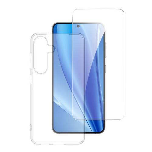 4Smarts 360° Protection Set Hülle + Schutzglas Set Samsung Galaxy S25 Transparent Induktives Laden 541343