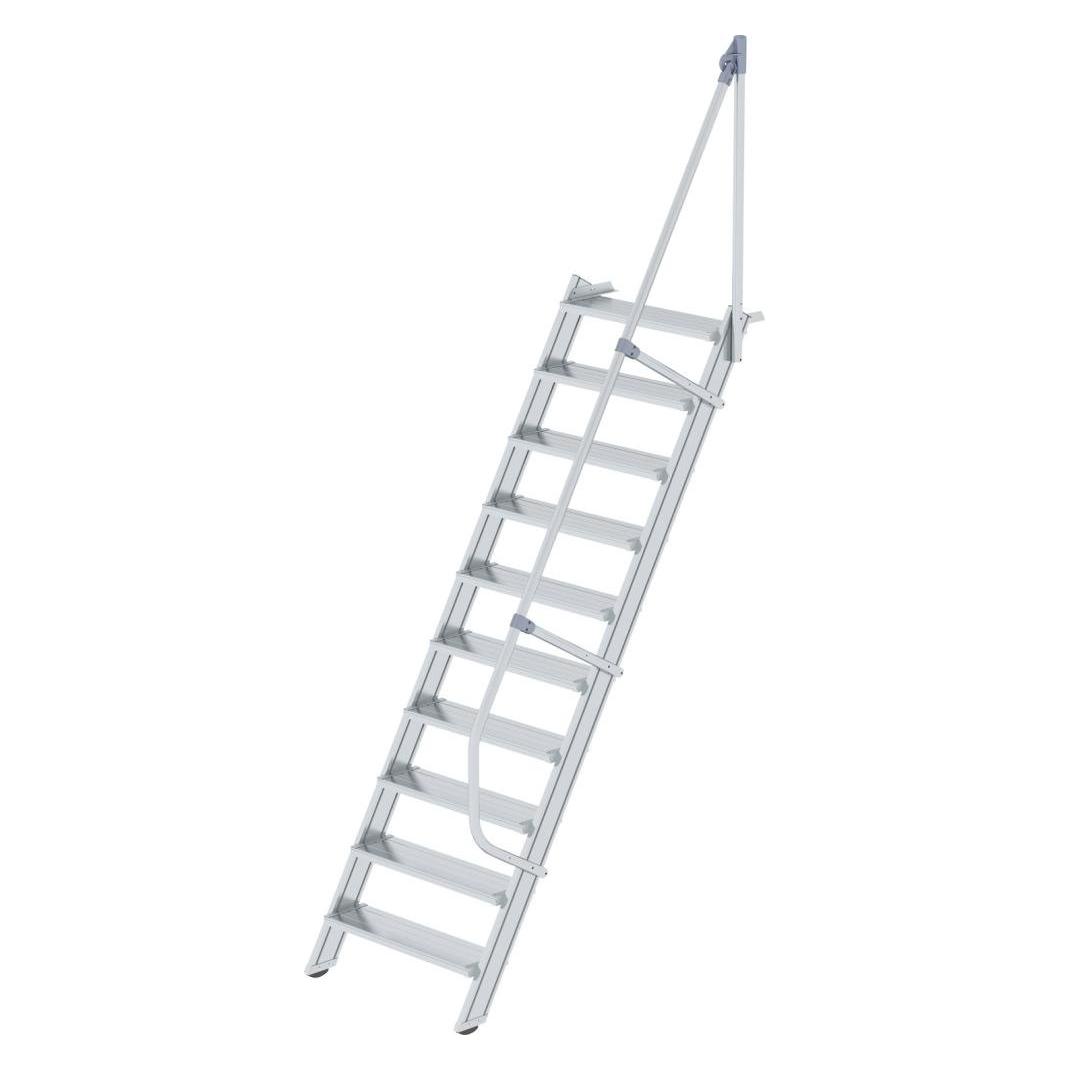 Munk Treppe 60° Stufenbreite 800 mm 10 Stufen Aluminium geriffelt (Gerüst, 80 cm) (228733)