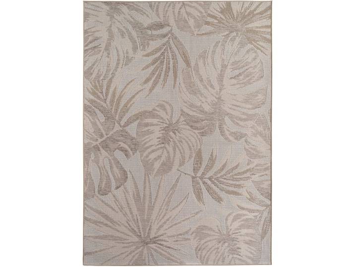 Tapis extérieur et intérieur à motifs plantes beige 160x230cm