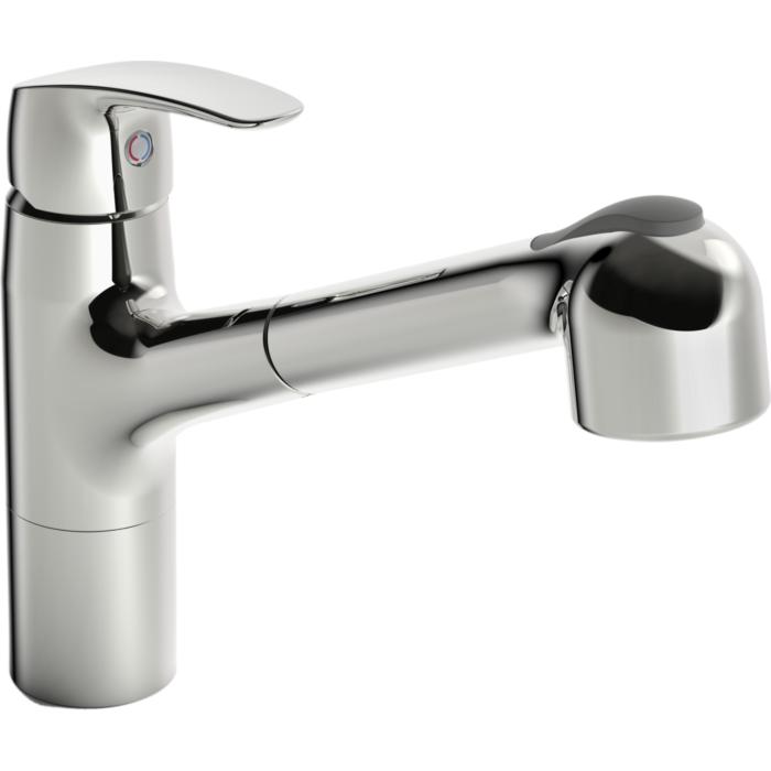 Hansa Hansapinto Küchenarmatur 45182283 Ausziehbrause, 2-strahlig, schwenkbar, Ausladung 231 mm, chrom