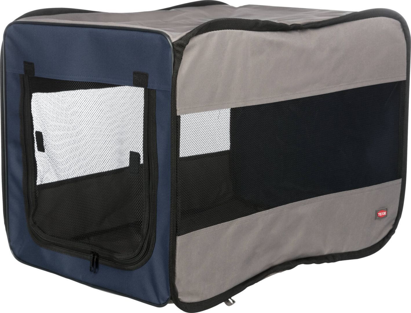 TRIXIE Soft Kennel Twister, S: 45 x 45 x 64 cm, blau / grau