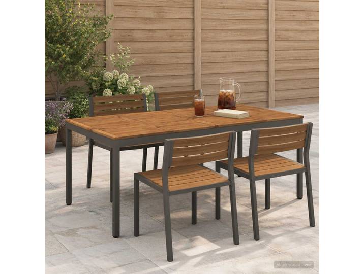 vidaXL Gartentisch Natur und Kaffee 196 x 100,5 x 75 cm