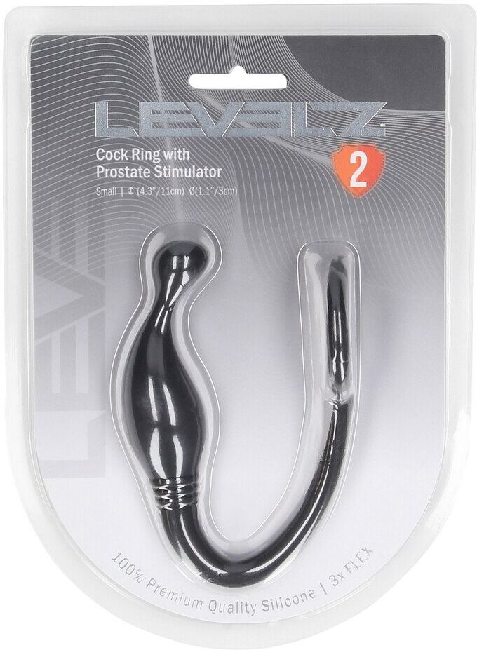 Levelz Cockring en silicone avec stimulateur de prostate - S - Noir
