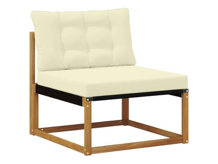 KTHLBRH Set Sofas für den Außenbereich aus massivem Akazienholz Strapazierfähiges Textilene, 4-Sitzer, ideal für Terrasse und Garten