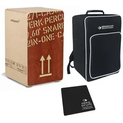 Schlagwerk CP404 RED Cajon mit Tasche u. Sitzpad (Cajon), Perkussion, Braun, Rot