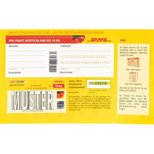 DeutschePost Paketmarke national, bis 10kg, vorfrankiert, Höchstmaße 120 x 60 x 60cm