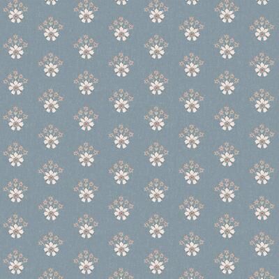 Laura Ashley Semington Floral Geo Newport Blue Wallpaper