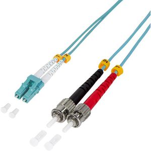 LogiLink Glasfaserkabel FP3LT03, Multimode, LC/UPC auf ST/UPC, Duplex, OM3 (10 Gbit/s), 3 m