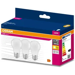 3er Pack OSRAM E27 LED Leuchtmittel Value Class matt 4,9W  wie 40W warmweiß 3000K