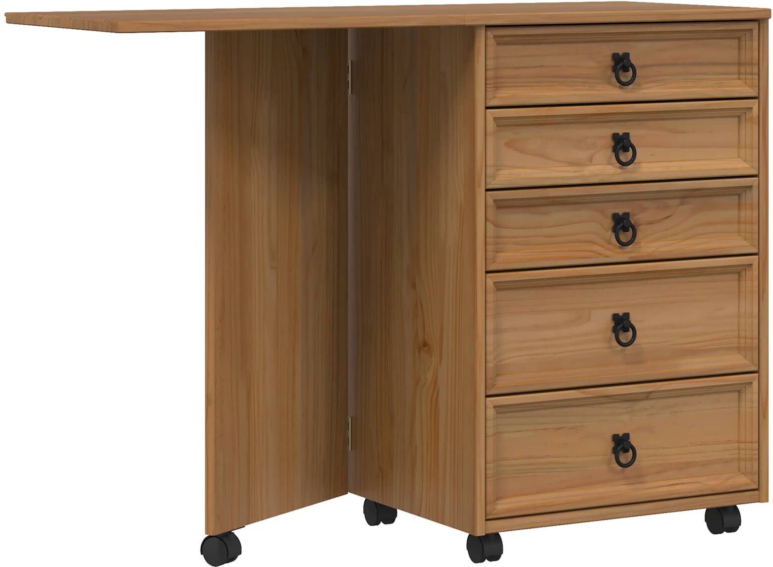 vidaXL Cabinet à roulettes avec tiroirs et plateau pliant CORONA