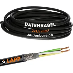 Lapp, Kabelleitung, 10 Meter 1030549 LiYCY geschirmte Steuerleitung 2x1,5 mm2 I UV-resistent I Signalkabel 2 adrig (10 m)