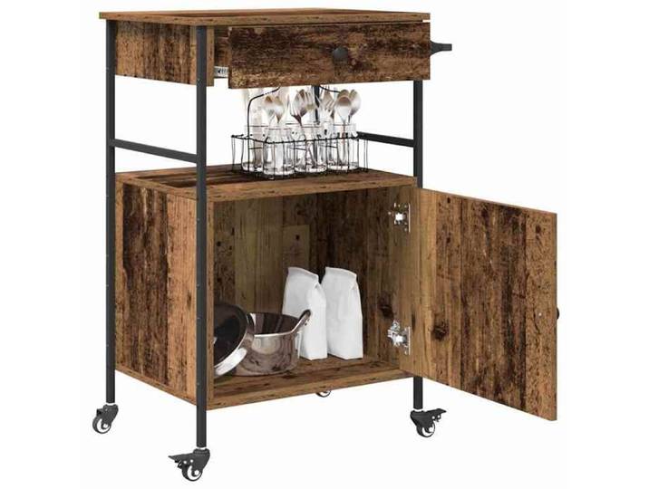 Chariot Roulant/Desserte Marron - Chariot de cuisine - Bois Ancien - 56x43x89 5cm 514 788961011