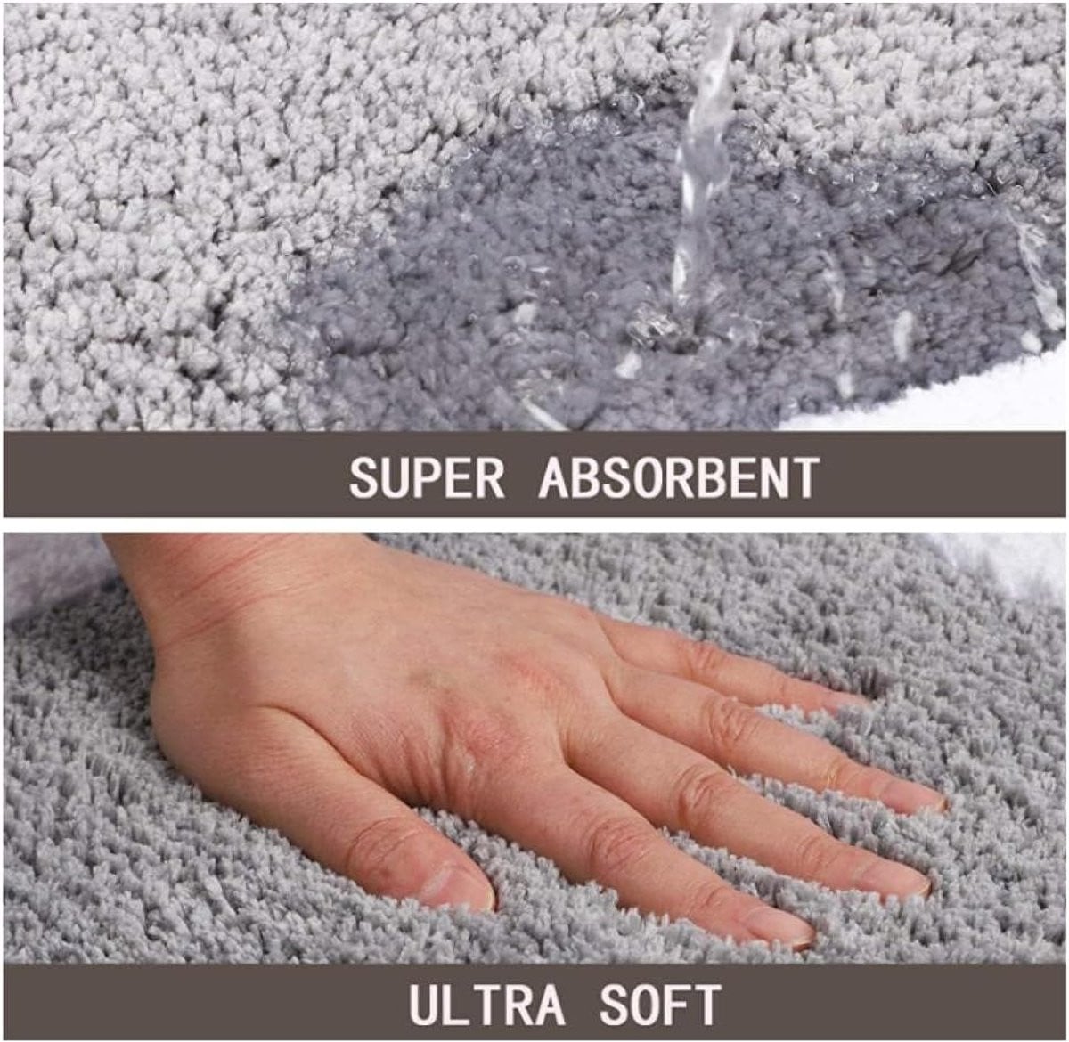 Ultra waterabsorberende antislip badkamermat in paars, rechthoekig