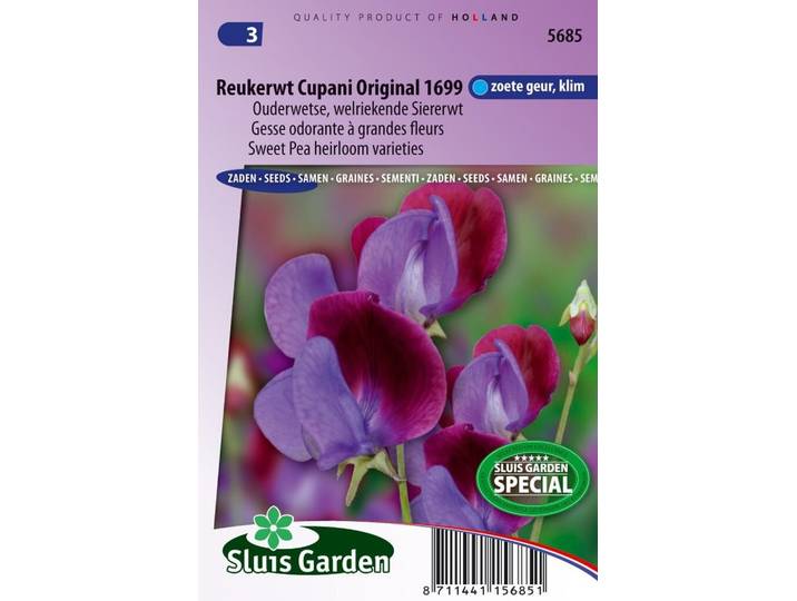 Lathyrus Odoratus zaden Cupanis Original 1699 reukerwt