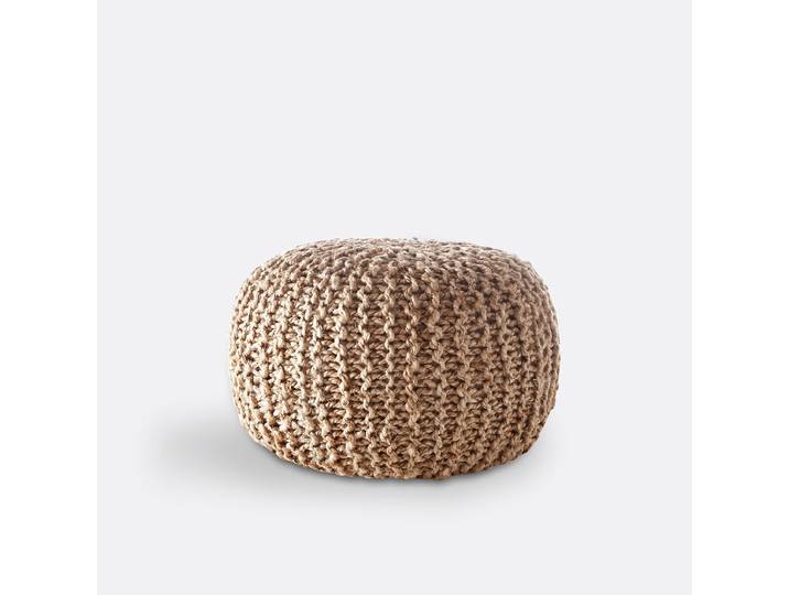 LA REDOUTE Pouf rond en jute tressé BISHO Beige