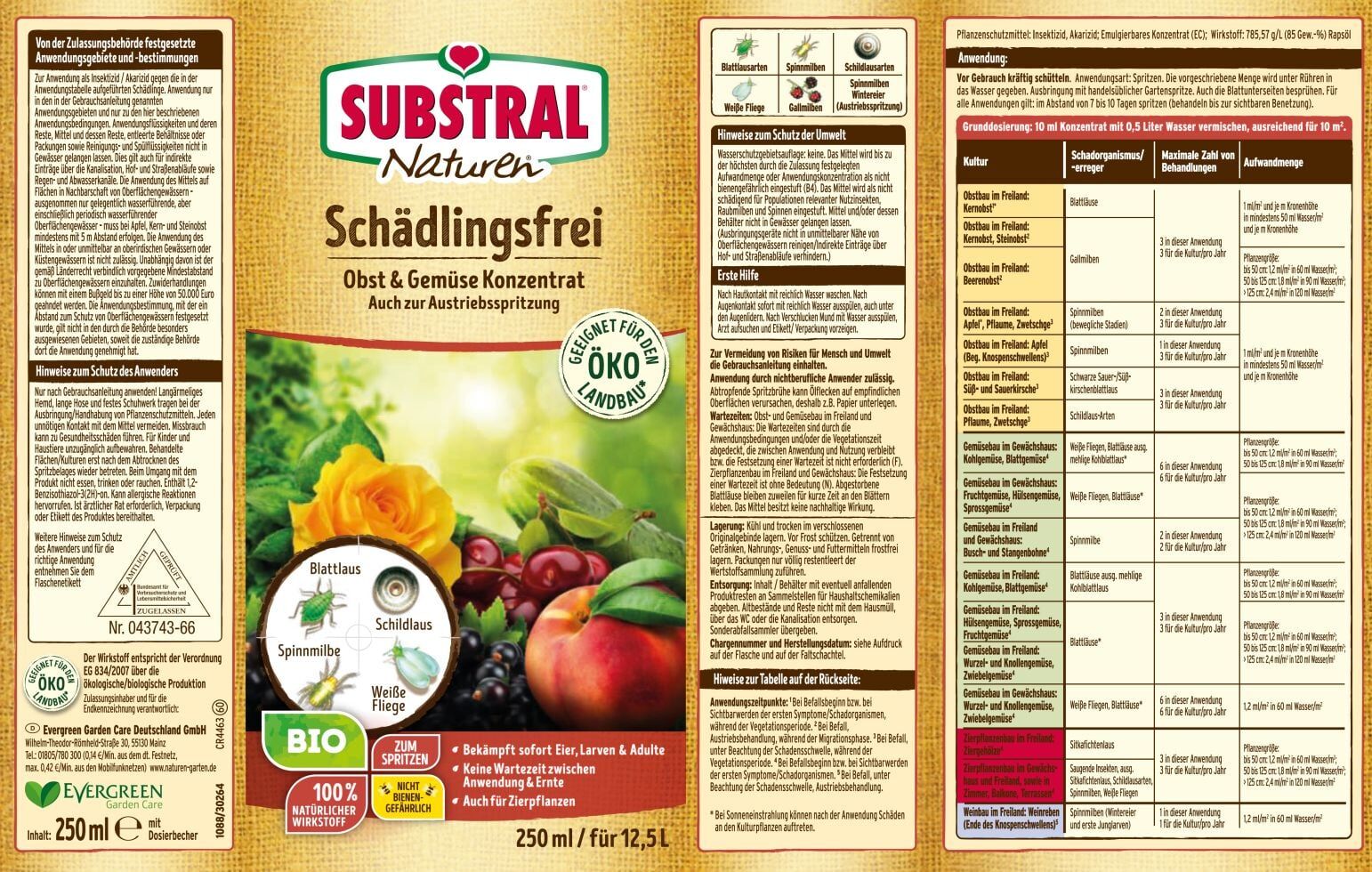 Naturen Bio Schädlingsfrei Obst & Gemüse 250 ml