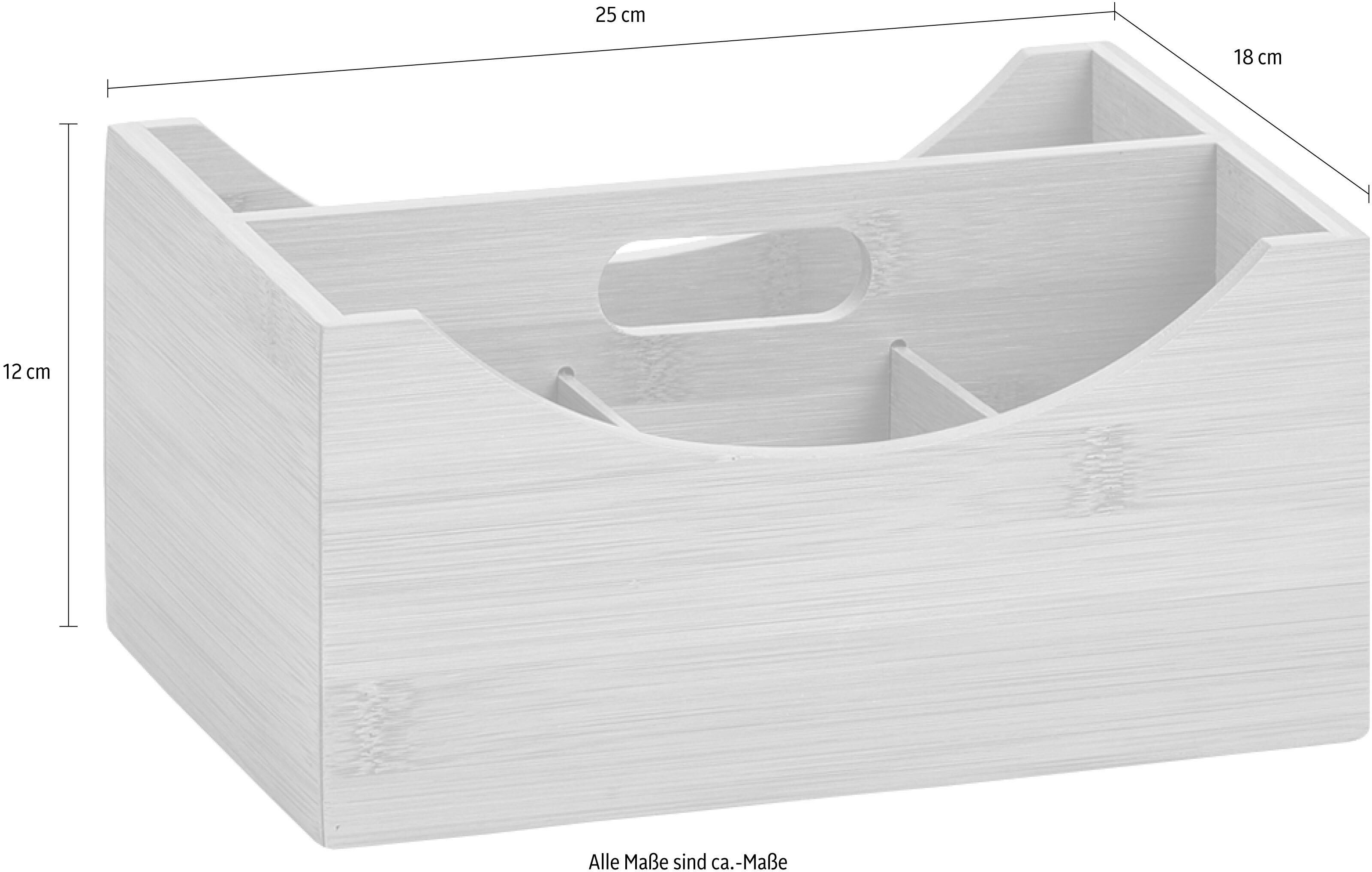 Aufbewahrungsbox ZELLER PRESENT, beige (natur), Masse(B/T/H):(25/18/12), Bambus, Aufbewahrungsboxen, Aufbewahrungsbox, Bambus, praktischer Griff und Einteilung natur Masse(B/T/H):(25/18/12)