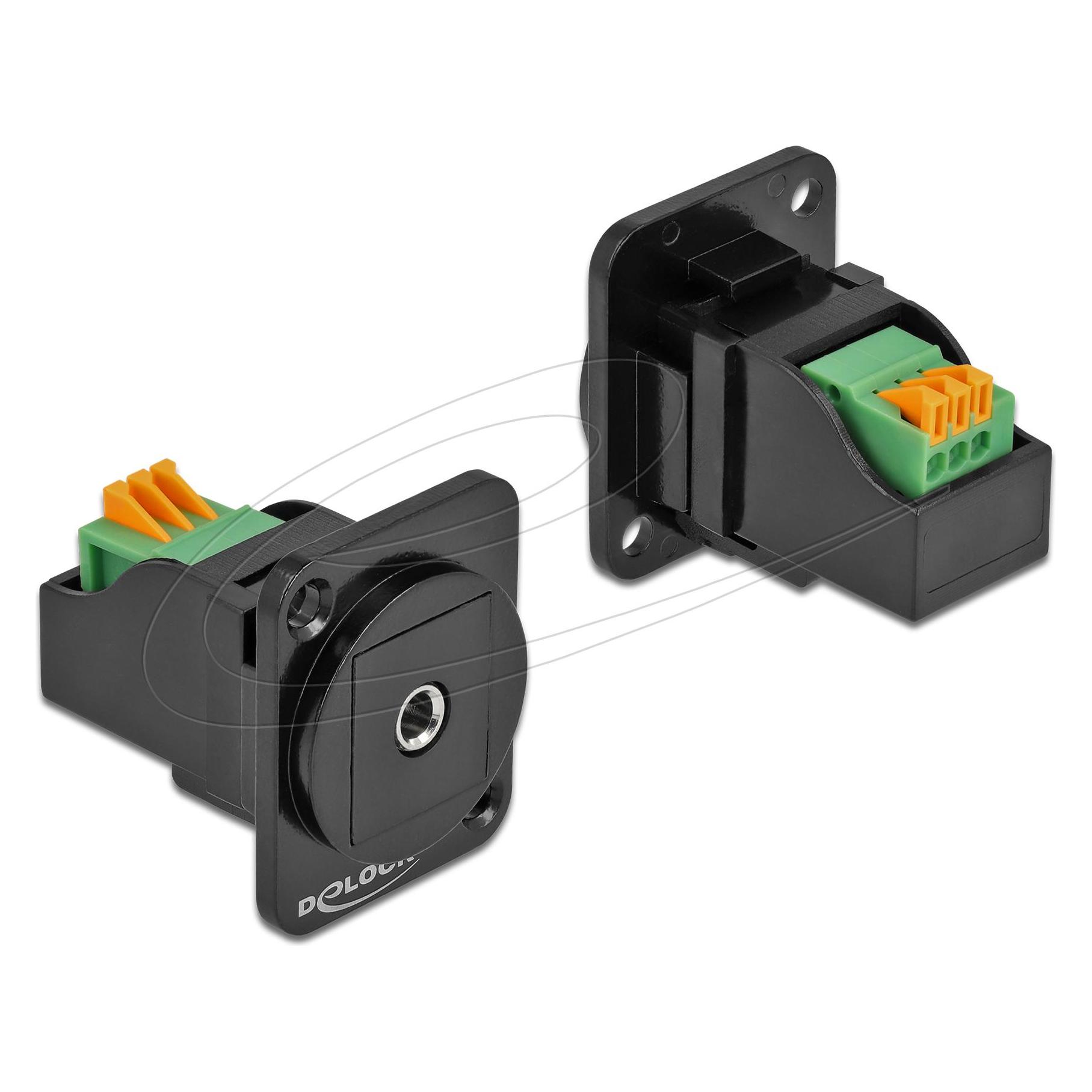 Delock D-Typ Modul 3,5 mm 3 Pin Klinkenbuchse zu Terminalblock (86732)