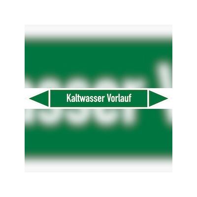 Rohrleitungskennzeichen Kaltwasser Vorlauf - 270x37 mm Folie selbstklebend