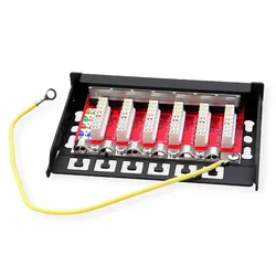 Roline Mini-Patchpanel 6x RJ45 geschirmt Kat.6A/Kl.EA, 0.5HE, Server Zubehör, Schwarz