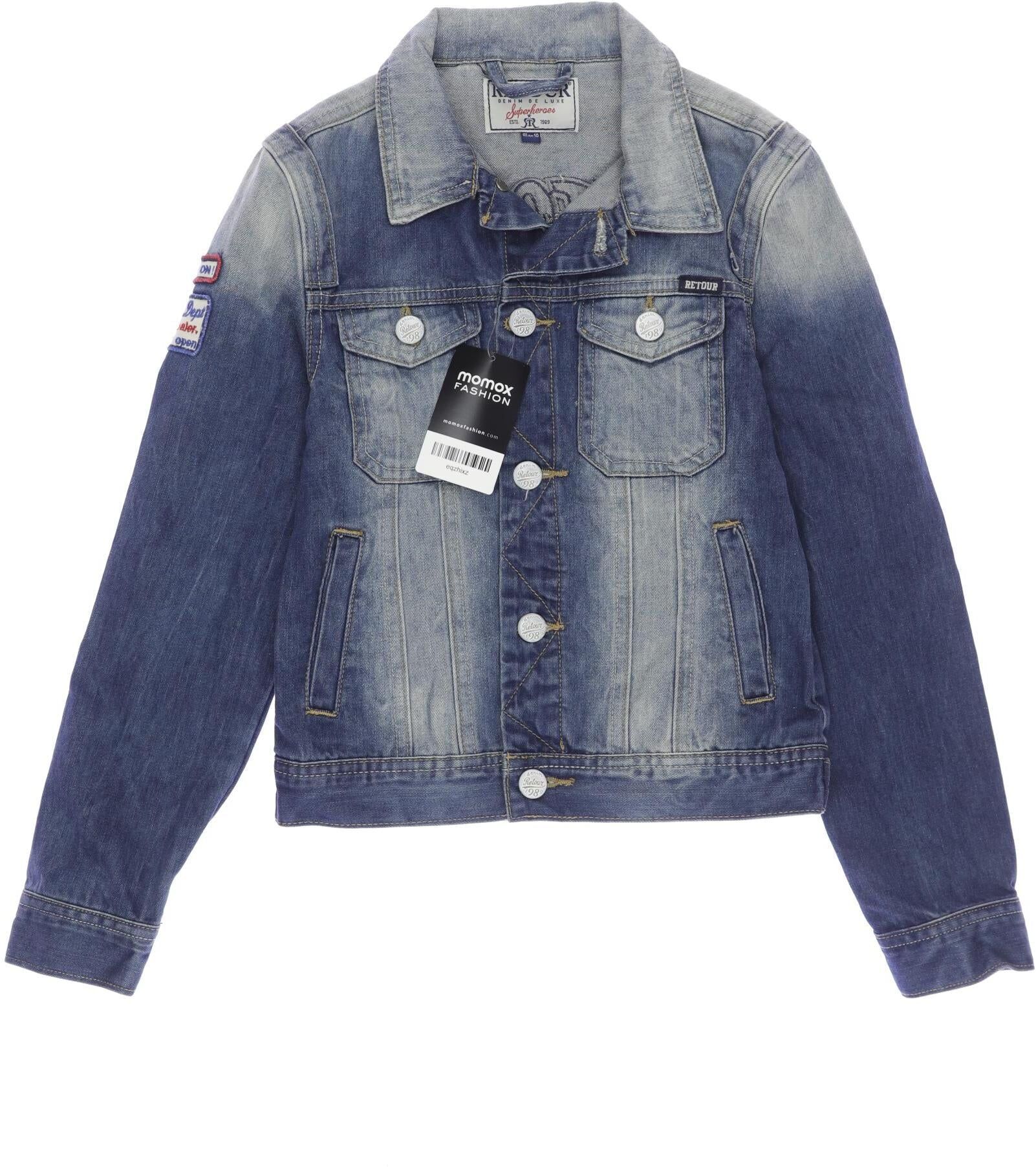 Retour Denim de luxe Jungen Jacke oder Mantel, Blau, Gr. EU 140, Baumwolle - Second Hand