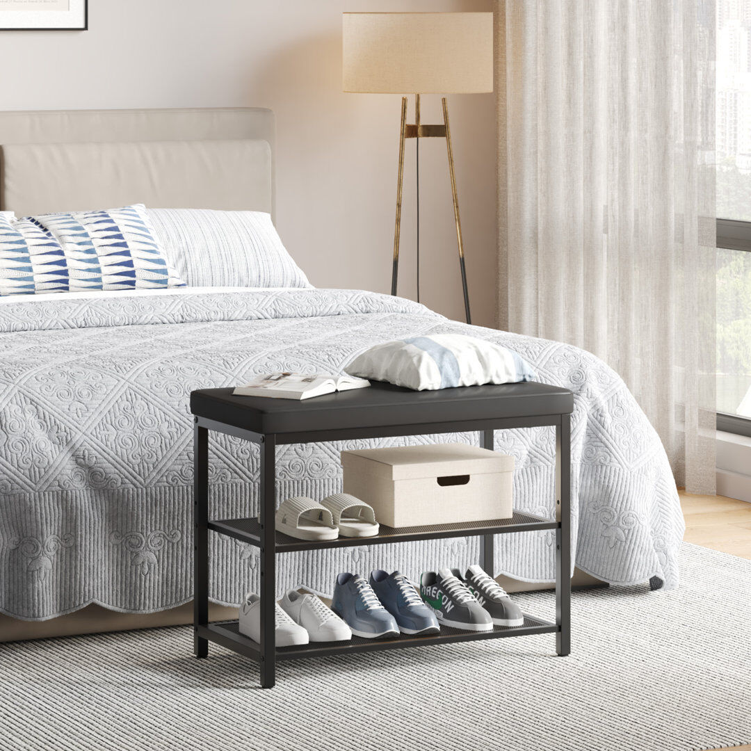 17 Stories 6 Pair Shoe Rack Matte Black 6