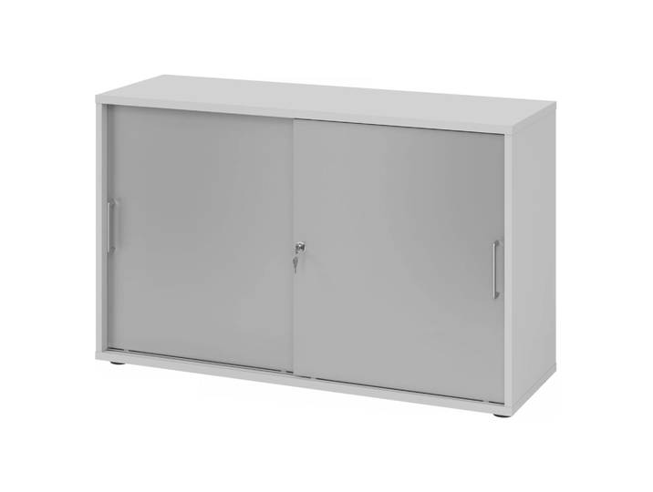 BETA S 1753S Schiebetürenschrank 3 OH Metallgriff Grau/Silber