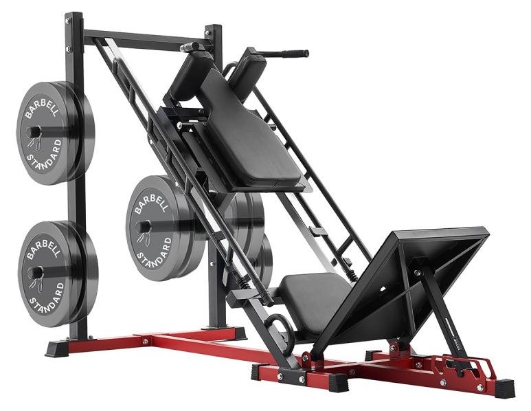 Beinpresse mit Hack-Squat-Funktion - Tragfähigkeit: 2000 Lbs - Kohlenstoffstahl - Gerät zum Training der Beinmuskulatur