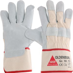 Hase Arbeitshandschuhe Oldenburg, 212100, Echt Leder, weiß, Größe 8 / M , 12 Paar