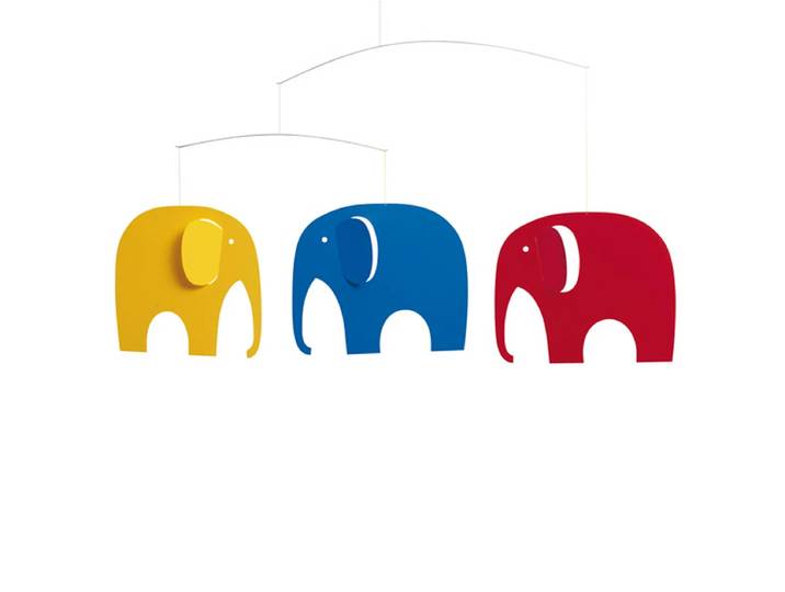 Flensted Mobiles - Elefanten Treffen Mobile, bunt