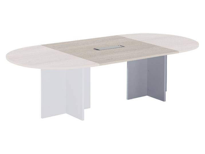 Extension pour table Excellens plateau chêne gris pieds croix aluminium - - Bruneau