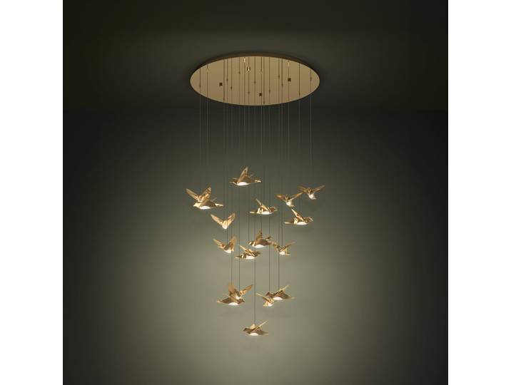 Suspension Paratebueno, laiton rond - EGLO Stars of Light - Salle à manger - Design - Métal - Multi-ampoules