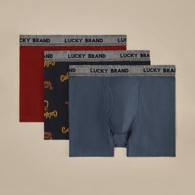 Lucky Brand 3 Pack Stretch Boxer Briefs - Men's Accessories Underwear Boxers Briefs, Size XL