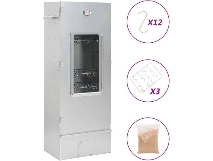 vidaXL Fumoir avec copeaux de bois 44\,5x29x110 cm Acier galvanisé
