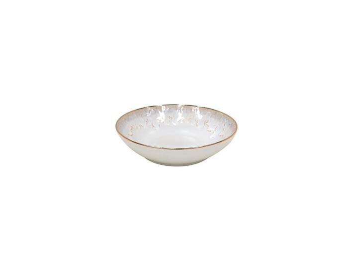 Costa Nova Suppentellerset Taormina, Gold, Weiß Hochglanz, Keramik, 6-teilig, rund, Handmade in Europe, nachhaltig, Essen & Trinken, Geschirr, Teller, Suppenteller