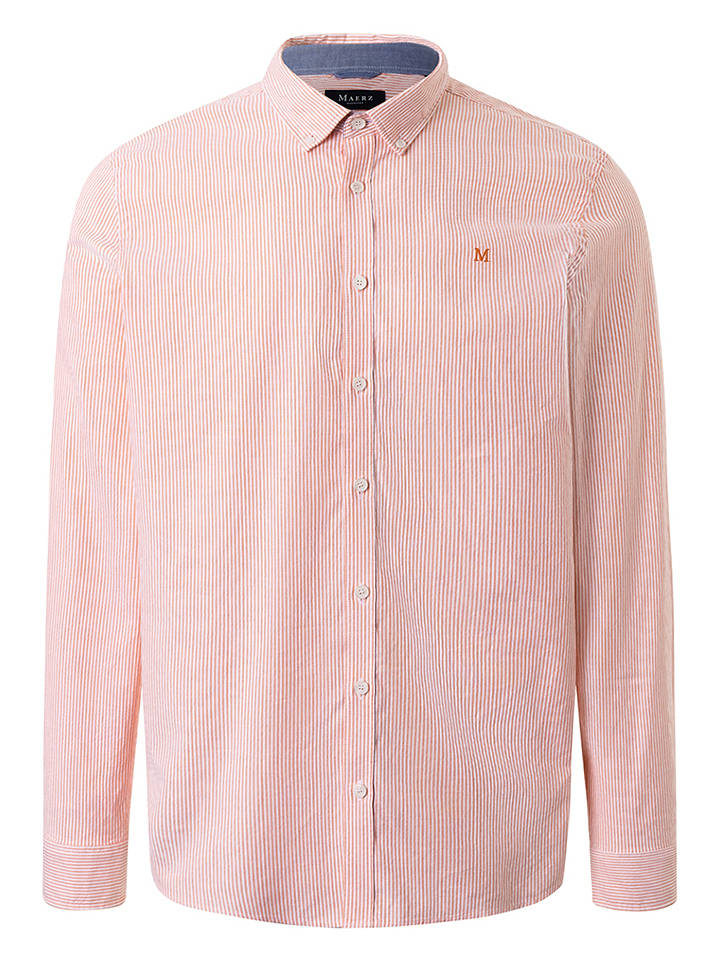Maerz Muenchen Hemd - Modern fit - in Orange/ Weiß - 45/46