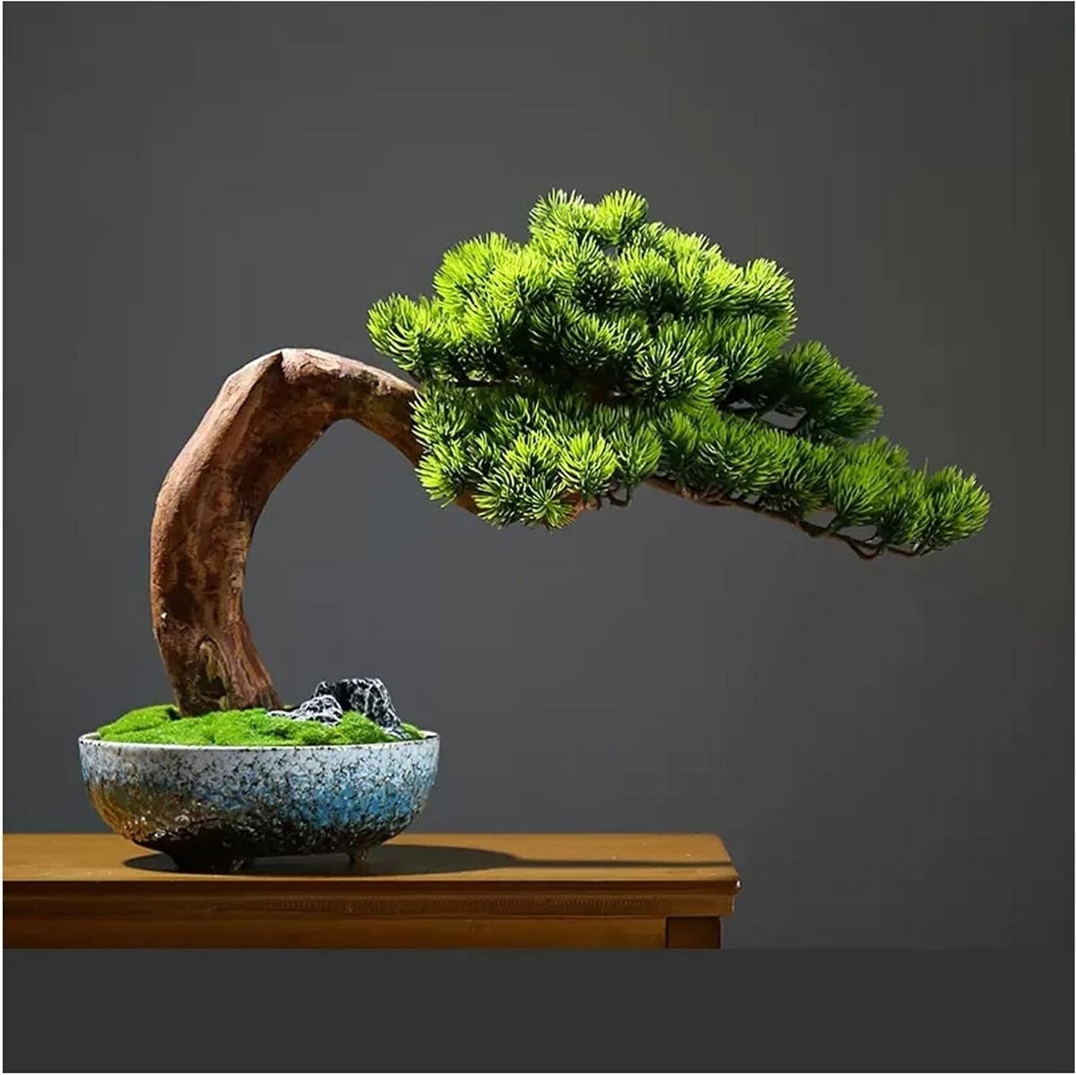 Realistische Kunstmatige Bonsai Boom in Pot - Groen - Hoogte: 36 cm