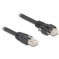 Delock 80477 RJ45 Patchkabel CAT 6a S/FTP 1.00 m Schwarz Schraubverbindung, doppelt geschirmt 1 St.