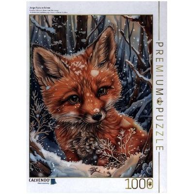 CALVENDO Puzzle Junger Fuchs im Schnee | 1000 Teile Lege-Größe 64x48cm Foto-Puzzle für glückliche Stunden