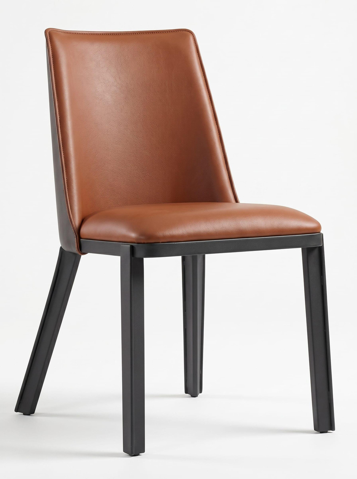 Moderne comfortabele eetkamerstoel met textiel en metaal