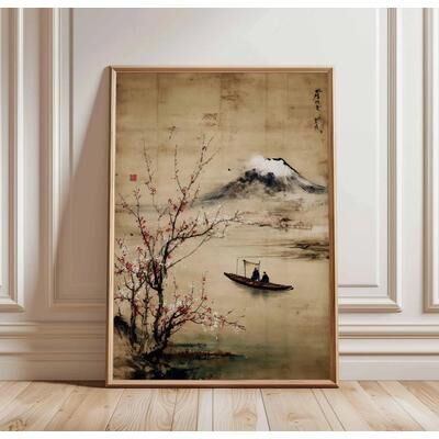 Uplifted Goods Architectural Japanese Heritage Wildlife Canvas Art x 11.81 X 17.72 In unframed