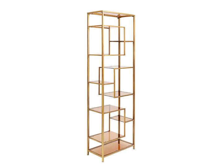 Regal Gestell: Stahl, pulverbeschichtet Böden: Sicherheitsglas ESG , gefärbt Gold 60cm